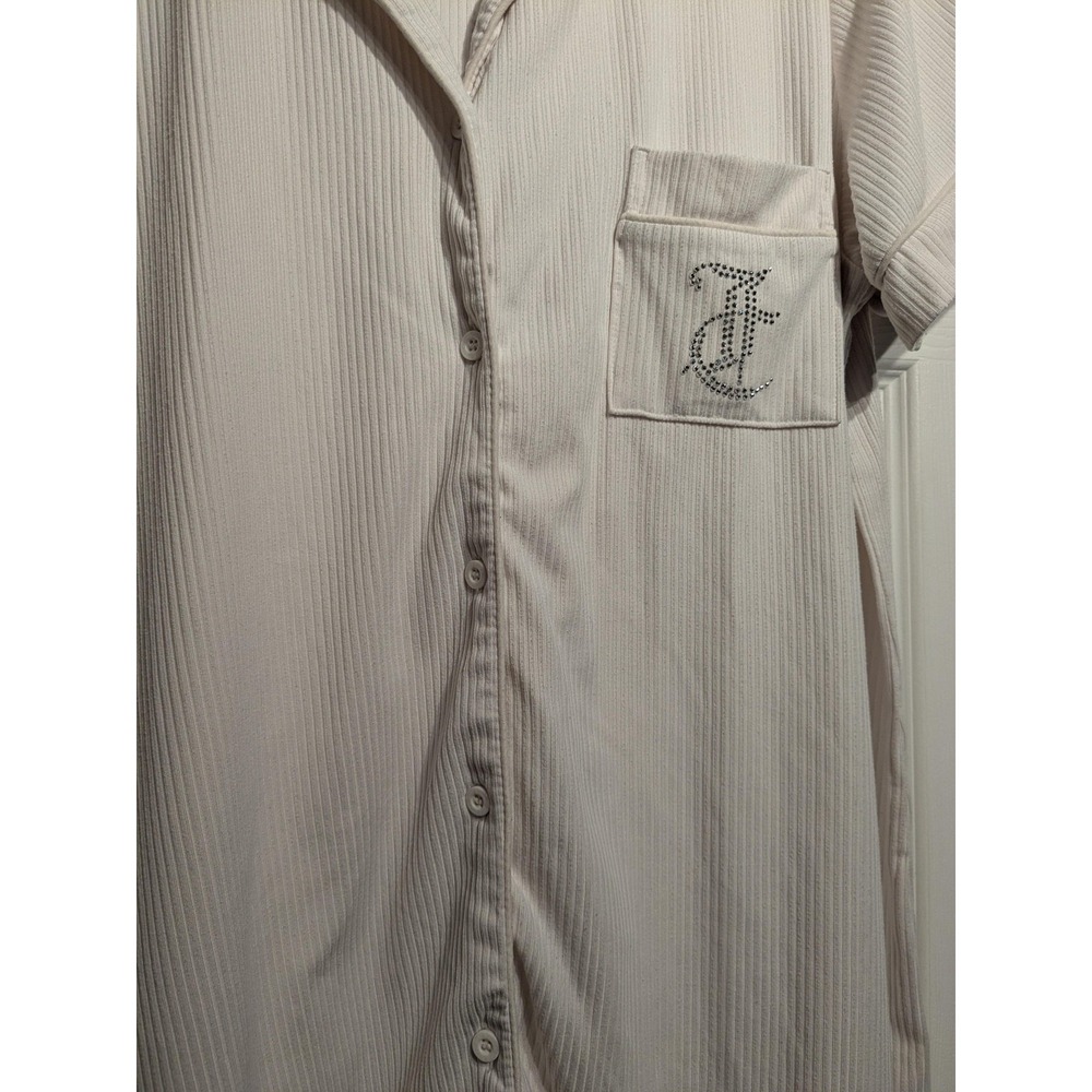 Juicy Couture Sleepwear Shirt Womens L Button Front Short Sleeve Lounge Pajama - Picture 3 of 15